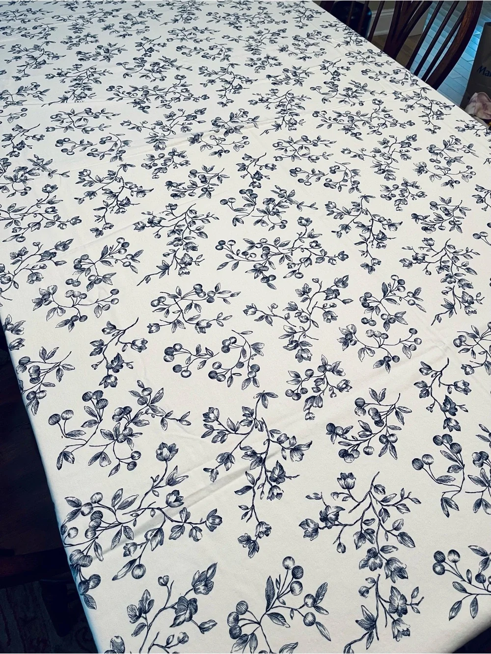 Waterford Normandy Sapphire Cherry Blossom cotton tablecloth